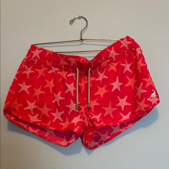 Red and Pink Star Pattern Athletic Shorts - Picture 1 of 8